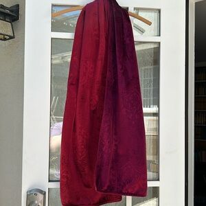 Laura Ashley embossed red velvet scarf